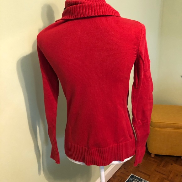 Banana Republic Red 100% Cotton Cowl-neck Sweater - Picture 5 of 8